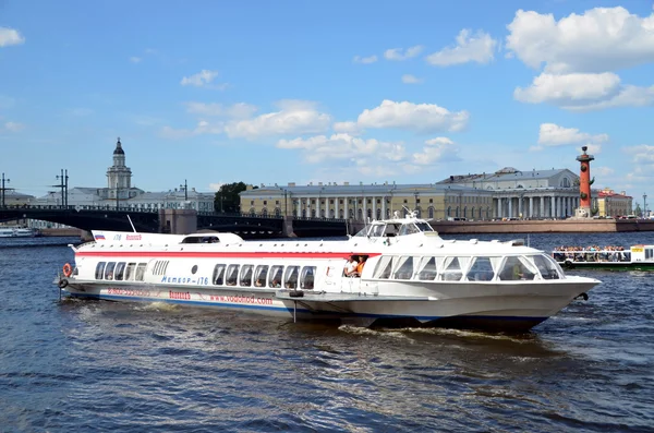 Excursion boats on the Neva river