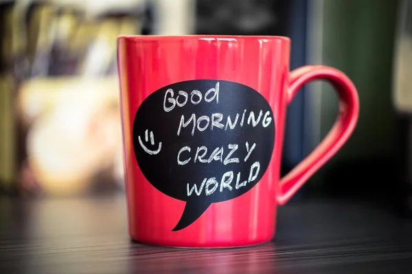 Cup with good morning sign