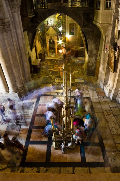 The stone of unction in Church of the Holy Sepulchre. Jerusalem