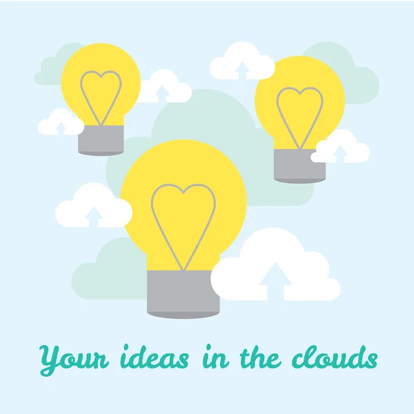 Vector background about ideas in cloud technologies. It's easy to share your ideas with modern cloud technologies.