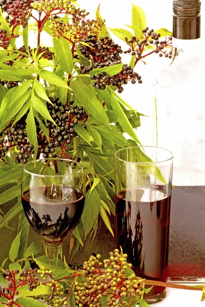 Elderberry Wine and Cordial with the Fruit