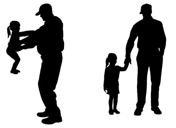 Vector silhouette of people with children.