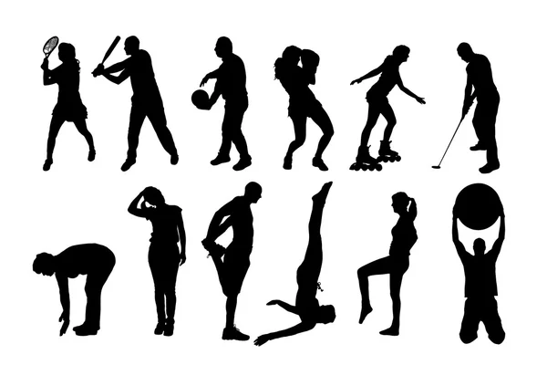 Vector silhouettes of different people.