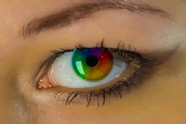 Colorful rainbow eye