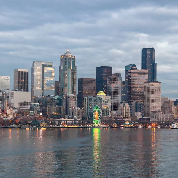 Skyline of Seattle in the evening