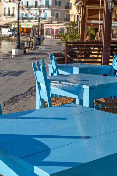 Outdoor seating of a restaurant