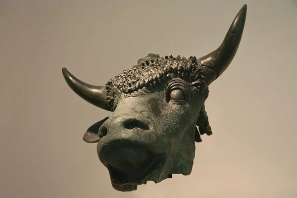 Bronze head of a sacred bull