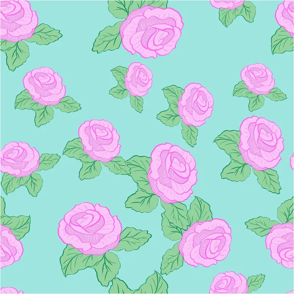 Vector flower pink roses seamless pattern