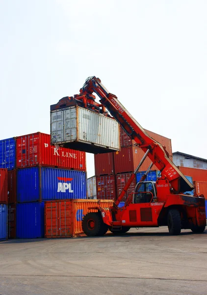 Forklift truck crane container at Vietnam freight depot