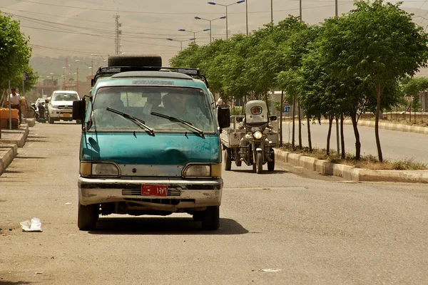 Small busses are the most popular and surprisingly fast means of transportation in Middle East. Iraq