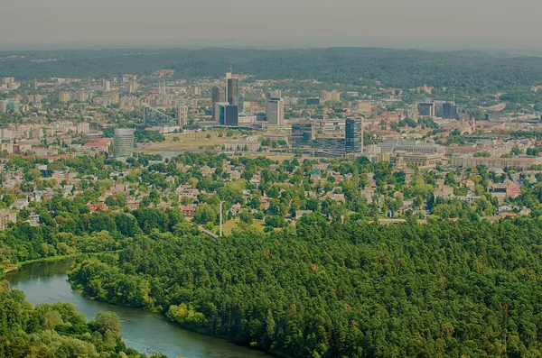 立陶宛首都维尔纽斯,立陶宛的鸟瞰图 - 图库照