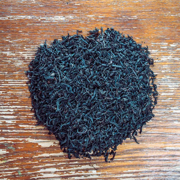 Heap of black leaf tea