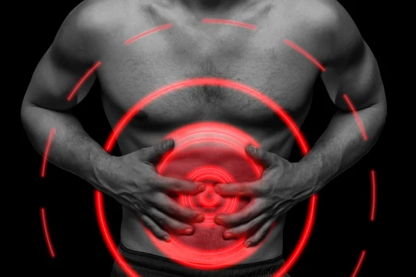 Abdominal pain, pain area of red color