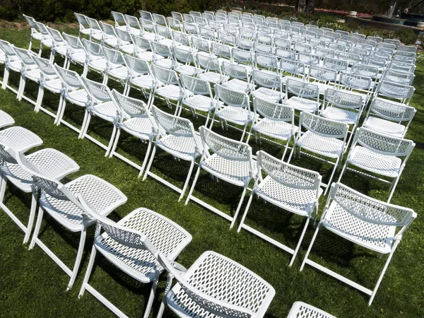 White folding chairs