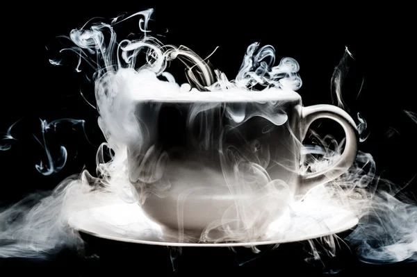 A Coffee cup smoke abstract art