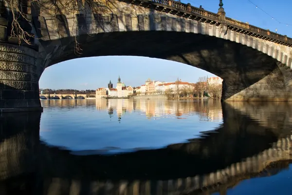 Prague and its old houses, Vltava river and bridges