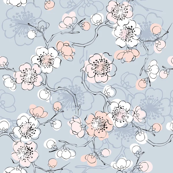 Seamless background pattern of blossom