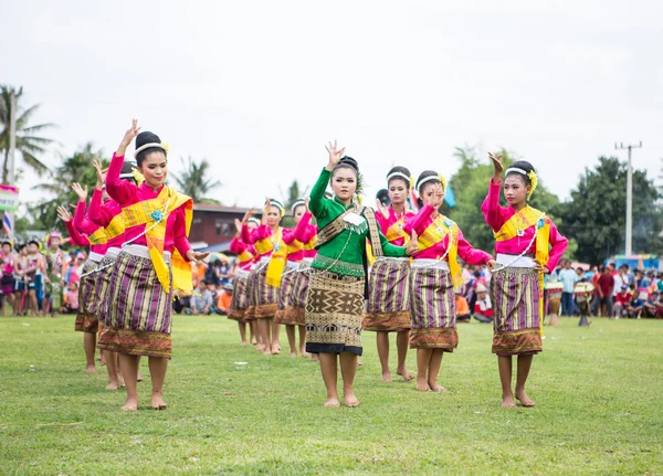 Thai ladies performing Thai dancing in Rocket festival \