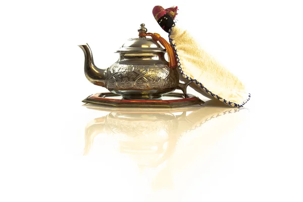 Moroccan traditional tea pot with accessorie