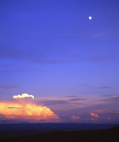 Sunset With Moon, Seen From Jerome, Arizona, Usa