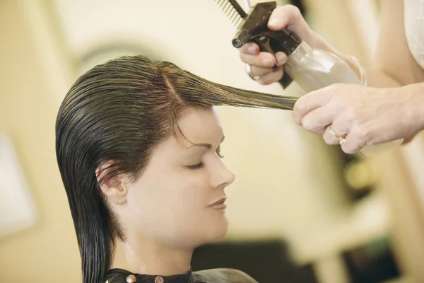 Woman Having Her Hair Cut