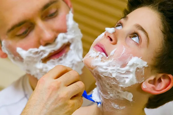 Father And Son Shaving