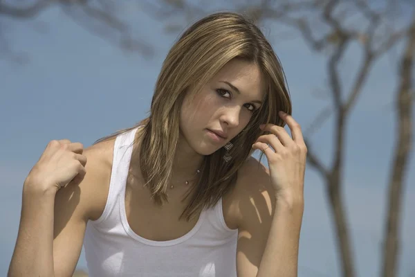 Woman Sitting Outside