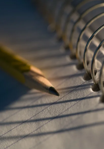 Sharpened Pencil On Coiled Notebook