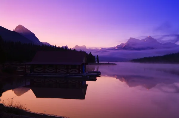 Foggy Mountain Sunrise On A Lake