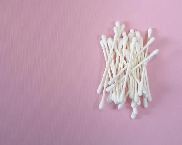 Cotton Swabs On Pink Surface