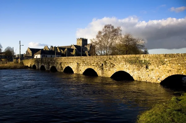 Bridge Over The River Suir, County Tipperary, Ireland. Holy Cross Abbey And Bridge