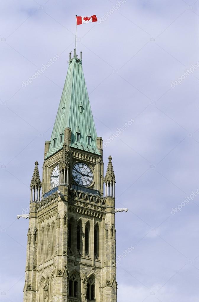 The Clock Tower Of The Centre Block Of The Canadian Parliament
