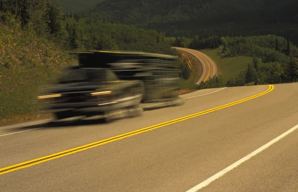 Truck And Trailer On Highway