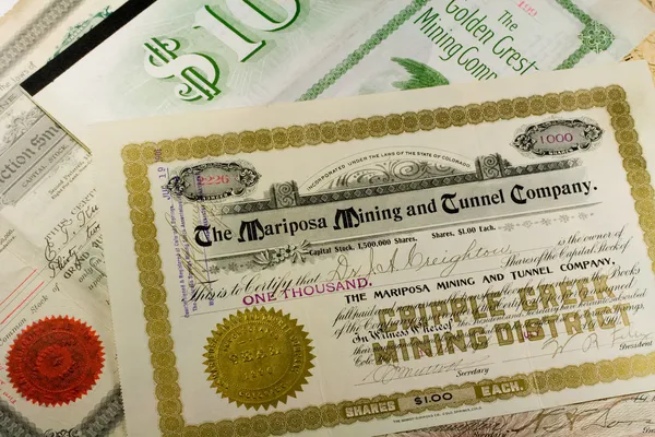 Antique Western Mining Company Stock Certificates