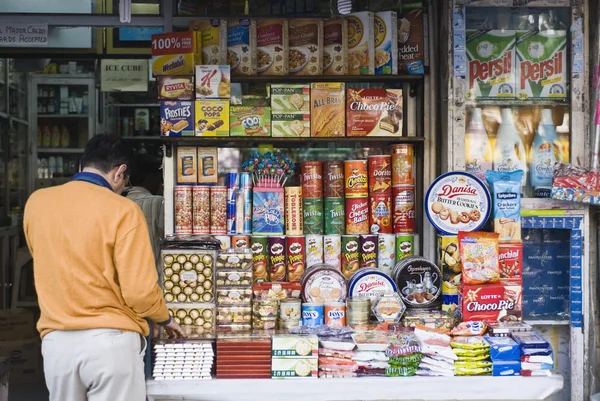 Man shopping in a street market