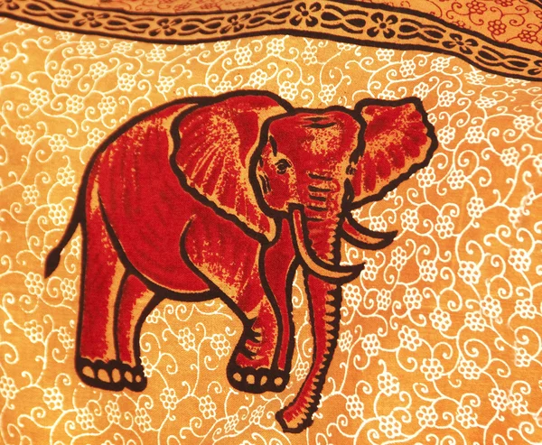 Elephant\'s painting on a textile