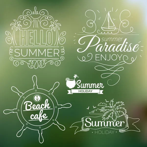 Retro elements for Summer calligraphic designs