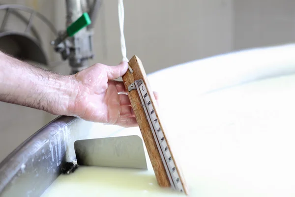 Dairy hands that control the temperature of the milk to the chee