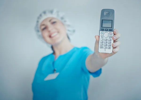 Nurse on the phone.