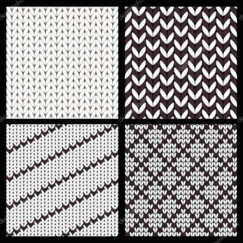 Set of Four Seamless Knitting Patterns Stock Vector ? OliaFedorovsky #47114775