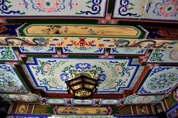 Dujiangyan, China: Hand-painted Ceiling of Nan Qiao Bridge