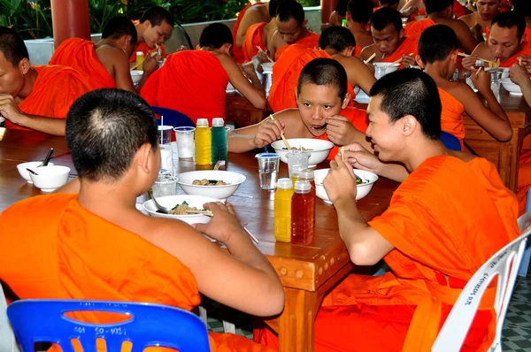 Chiang Mai, Thailand: Young Monks Dining at Wat Suan Dok