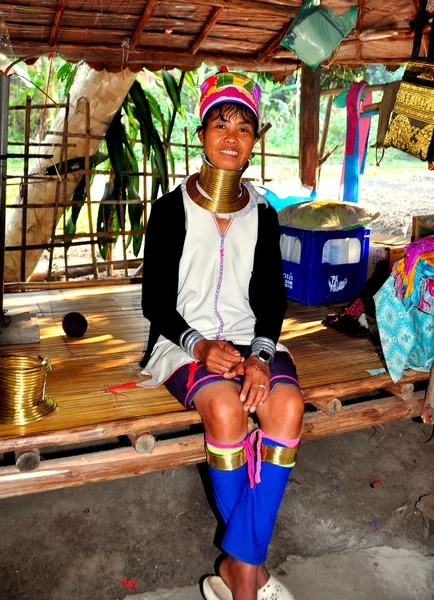 Chiang Mai, Thailand: Long Neck Hill Tribe Woman with Multiple Neck Rings