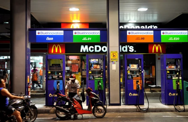 Bangkok, Thailand: McDonald\'s Fast Food Restaurant and Gas Station