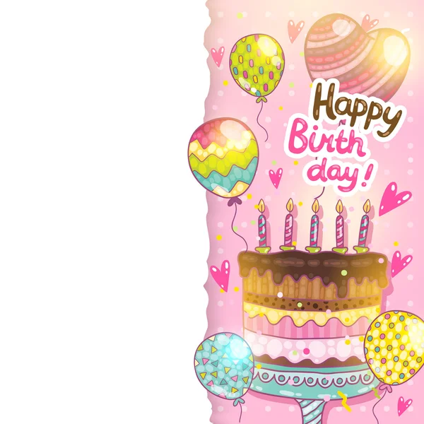Happy Birthday card background with cake.