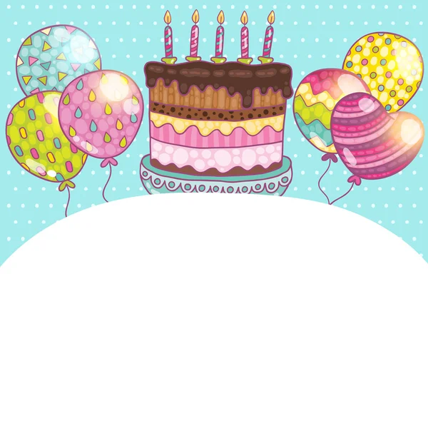 Happy Birthday card background with cake