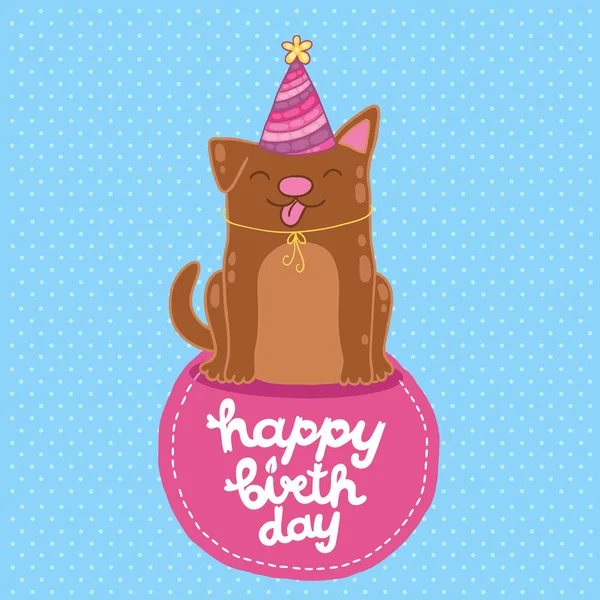 Happy Birthday card background with a dog