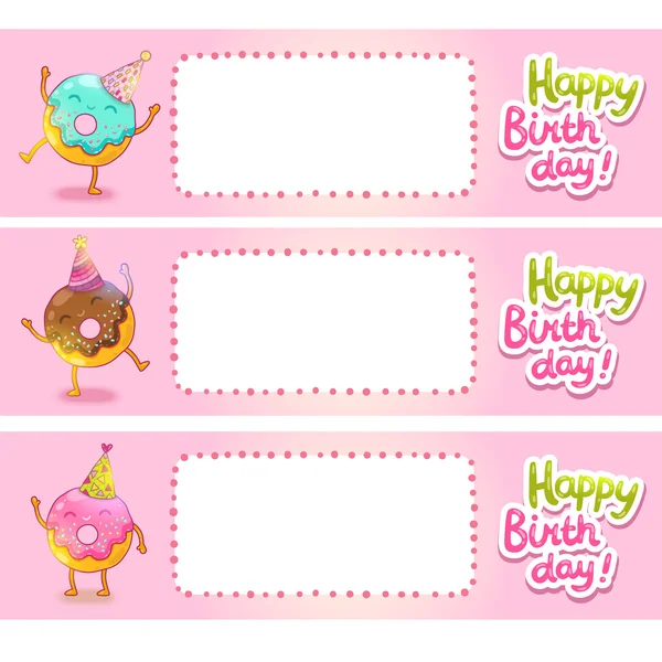 Happy Birthday card background with cute donut