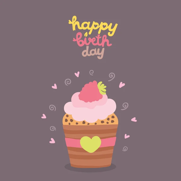 Happy Birthday card with cupcake