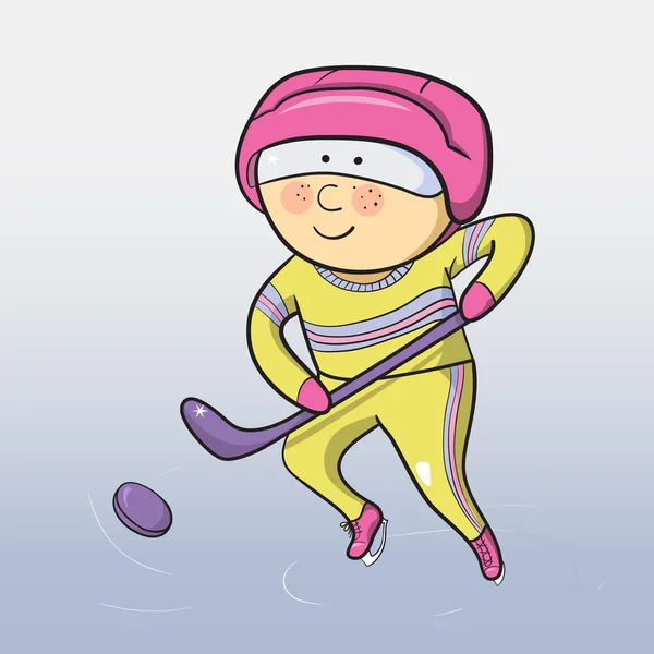 Vector cartoon hockey player